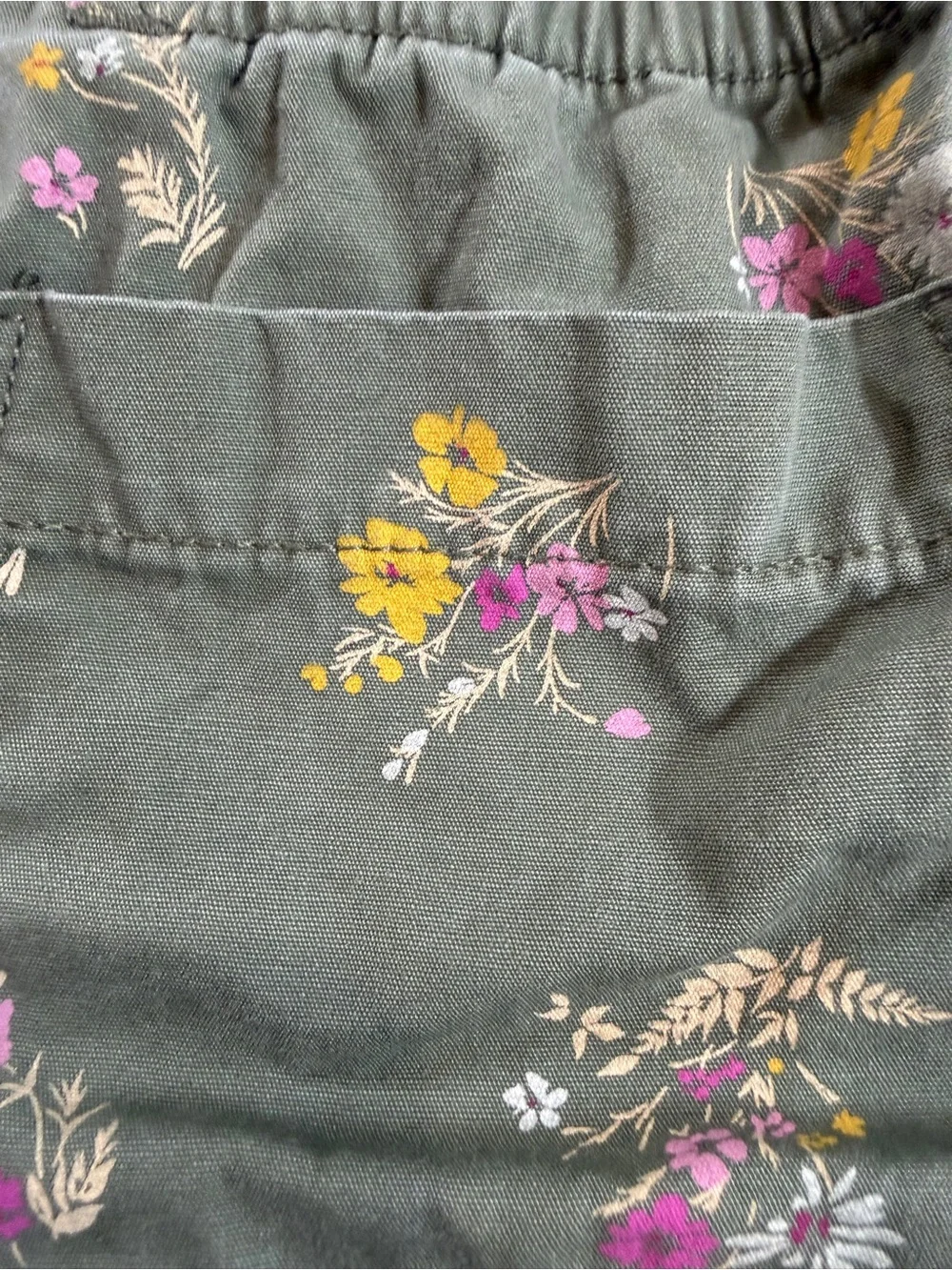 Baby Gap Girls' Olive Floral Utility Jacket Sz 2T